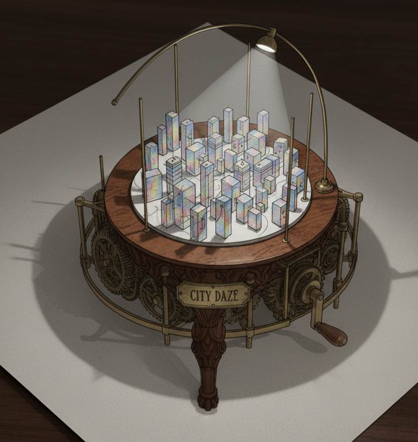 City Daze Kinetic Light Artwork